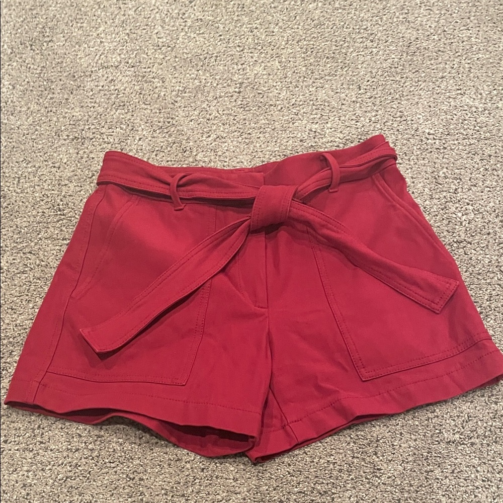 Ann Taylor High Waist Red Shorts size 4 with tie waist